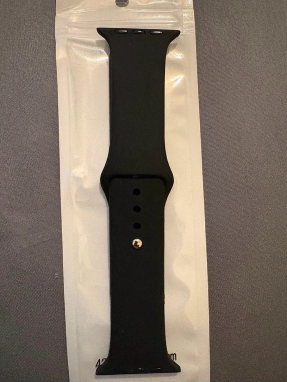 Black Silicone Smartwatch Band - Compatible Replacement